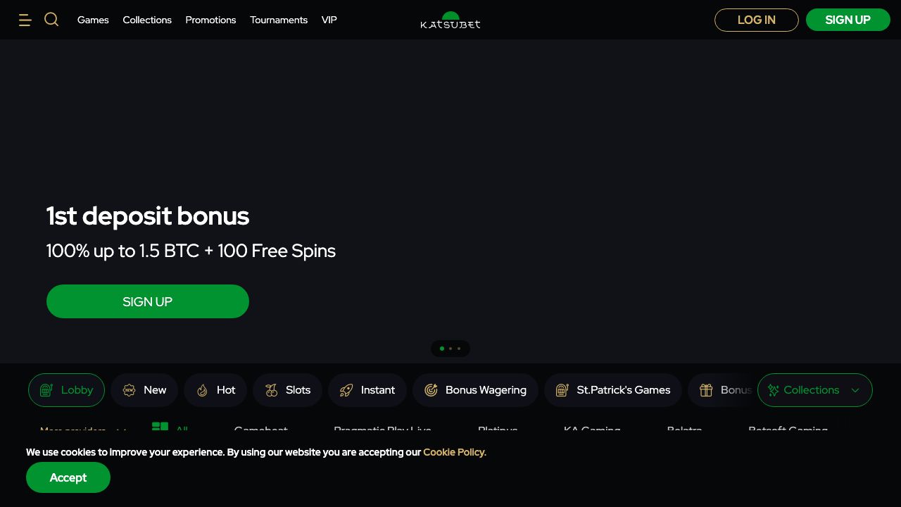 KatsuBet casino lobby
